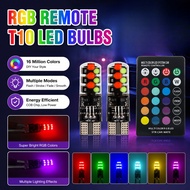 T10 RGB COB Car Clearance Light Remote Control Colorful Flash LED Bulb Daytime Running Lamp