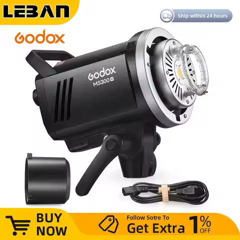 Godox 200W MS200V 300W MS300V LED Studio Flash Built-in 2.4G Wireless Receiver Lightweight Compact B