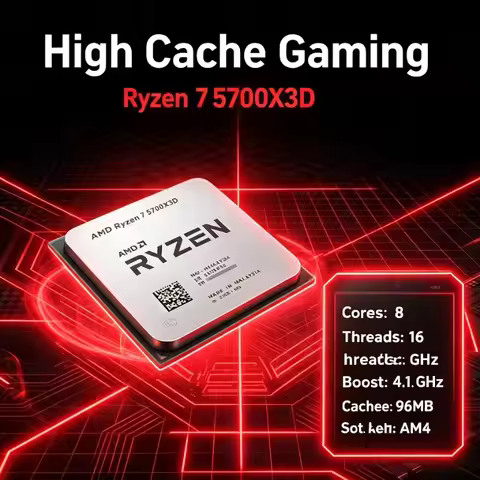 R7 5700X3D AMD Ryzen 5000 Series Bulk AM4 CPU 8 Core 16 Thread 105W Support DDR4 Max Boost 4.1GHz Fi