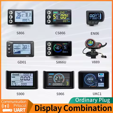 Ebike JN LCD LED Display 24V 36V 48V 52V S866 S900 V889 GD01 UKC1 Color Display with UART 2 Communic