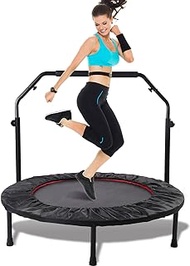 Rebounder Trampoline for Adults,40 inch Mini Trampoline, Bungee Rebounder Exercise Trampoline for Adults Fitness -Pink/Green