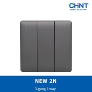 Promo CHINT NEW2N-Gray Black 3-gang 1-way switch/switch COD