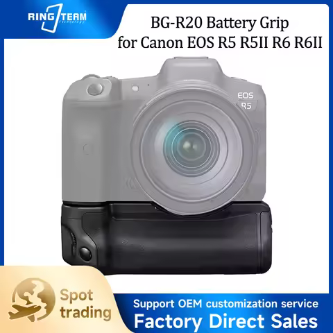 BG-R20 Battery Grip Vertical Hand Grip with Additional Battery Slot for Canon EOS R5 R5II R6 R6II DS