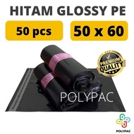 💎 Polymailer HITAM GLOSSY [50x60] isi 50 pc - Polymailer Hitam