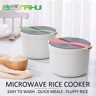 Maihui Microwave Rice Cooker 2L Cooking Rice Easy Convenient with Microwave Oven