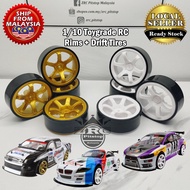 ZRC 1/10 Toygrade RC Car 6mm Hex Hub Rims With Drift Tires  For Turbo Drift 4WD Sanxuan Isuzu Dmax H
