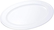Nagao PW-13 Unbreakable White Tableware, Oval Plate, Rim 24.4 inches (62 cm), Made in Japan