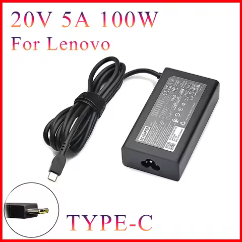 Laptop Charger 100W 20V 5A USB Type-C PD Power Adapter For Lenovo Thinkbook 13x s 14 16 17 Plus Pro1