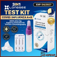 [READY STOCK] Longsee Self Test Kit Saliva 3in1 Covid-19 Influenza A/B Rapid Antigen Test 1PCS /4PCS