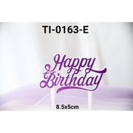 Ti-0163-E Purple Happy Birthday Cake Topper