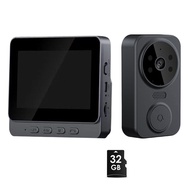 [November New Arrivals] No WiFi/App Required Wireless Video Doorbell with 4.3inch Screen Two-Way Aud