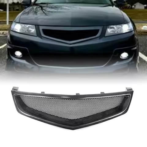 Grill Front Grille For Honda Accord 7 Acura TSX Type S Euro R CL9 2006-2008 Carbon Fiber/Fiberglass 