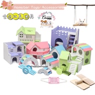 【CHAPPY】Hamster Toys Accessories 仓鼠玩具 家具 秋千 跷跷板 木 House Seesaw Swing Bridge Wooden Habitats 家