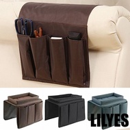 LILYES 4 Pockets Storage Bag, Oxford Cloth Space Saver Sofa Handrail Tray, Convenient Large Capacity Durable Foldable Couch Table Top Holder Snack