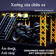 Mô hình Gara sửa chữa ô tô nhựa ABS có âm thanh và ánh sáng