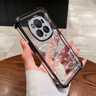 Honor Magic8 Pro 7 6 Pro Magic6 5 4 Pro 5G Gold Butterfly Case Clear Phone Case Shockproof Air Cushi