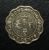 3香港貳毫 1980年 女王頭二毫 香港舊版錢幣 黃銅 硬幣 $3