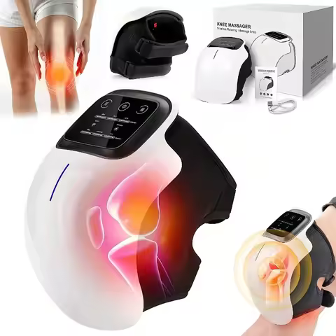 Knee Massager Cordless Heated Knee Massager with 3 Vibration Modes LED Screen & Adjustable Straps Ma