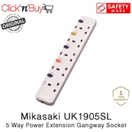 Mikasaki 5 Way Power Extension Gangway Socket. Can use 2 pin plug directly. Model: UK1905SL. Safety 
