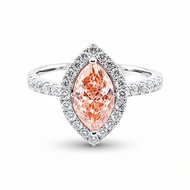 IGI-1.41克拉實驗室培育粉紅鑽石白金戒指