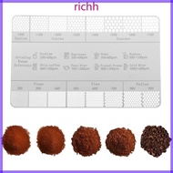 Richh Stainless Steel Coffee Grind Reference Card Metal Coffee Grind Size Ruler Professional Coffee 
