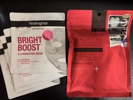 Neutrogena bright boost illuminating mask/Derma laser 100 super retinol 100 mask