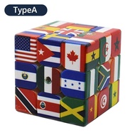 Rubik Unik Rubic Motif Bendera Negara Cube National Flag Mainan Edukasi Kado Anak
