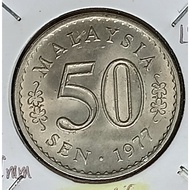 ( Syiling ) 50 Sen 1977 ( UNC ) Malaysia Parliament House