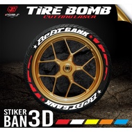 Tire Sticker Tire Font/ Tire Bomb/ 3D Tire Sticker Gank JP-7BEAT