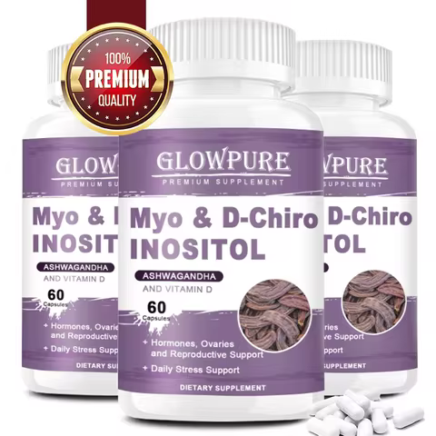 Myo-Inositol & D-Chiro Inositol Capsules Folic Acid Supplement for Woman Hormone Balance, Fertility 