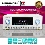 NIPPON AV-777 Professional Power Amplifier Karaoke Amp Ampli Home Theater Receiver Support 2 Mic Input AC Power 5 .1 CH