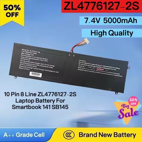 Newest 7.4V 5000mAh 10 Pin 8 Line ZL4776127-2S ‌Laptop Battery For Smartbook 141 SB145 Replacement B