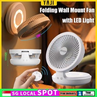 💛[SPOT] Edon Rechargeable Air Circulation Fan Folding wall-Mounted Fan Wireless Rotate Desk Table Fan with Nightlight