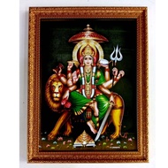 Durga Amman Photo Frame Gold With Glass