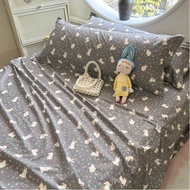 Vintage Cottagecore Bunny Body Pillowcase Dark Grey Floral Long Pillow Case Cute Rabbit Cotton 40s B
