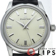 二手精工 Grand Grand Seiko機械 37.3mm 優雅系列 SBGW301/9S64-00Z0 男士不鏽鋼/皮革腕錶，象牙色，拋光，狀況極佳，包含錶盒和保固卡。