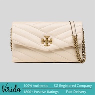 TORY BURCH Kira Chevron Chain Wallet New Cream 90343