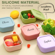 1pc Personalized Customization Name Silicone Baby Lunch Box Single Compartment Dinner Plate Portable