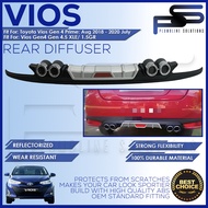 Rear Bumper Lip Diffuser  Toyota Vios August 2018 2019 2020 2021 2022 2023 2024 Gen4 Prime / Rear Bu