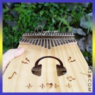 Kalimba 21 Keys - Headphone Shape - Resonant Box - Mahogany - Free Full Accessories