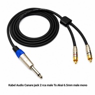 Standard Cable 1Mtr -30Mtr Plus Jack Akai 6.5mm Male To 2 RCA Male