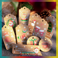 GJCUTE 100pcs Merry Christmas Gift Tags Kraft Paper Card Hang Tag Christmas Party Favor