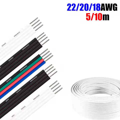 5/10m LED Cable Electrical Wire 18AWG 20AWG 22AWG 4pin RGB Extension Cable For 5050 3528 RGB LED Str