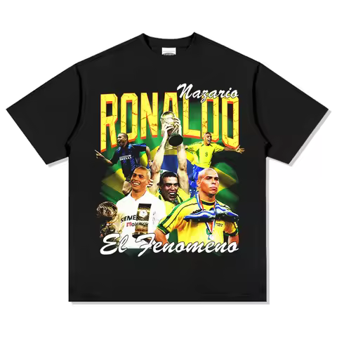 2026 Ronaldo R9 cotton men's football Tshirt Brazil jersey 2002 champion Commemorative shirt Summer 