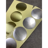 Fion Made In Taiwan-4cm Gold Round Sticker/Silver Sticker-Gold Foil Sticker-Sealing Sticker/Sticker-