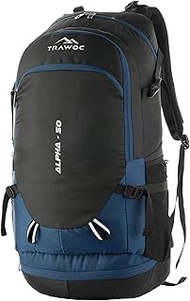 TRAWOC ALPHA 50 Litre Travel Backpack Water Resistant Daypack Bag for Cycling Trekking Hiking Campin