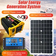 Solar System 20W18V Solar Panel 30A Controller 300W Inverter Portable