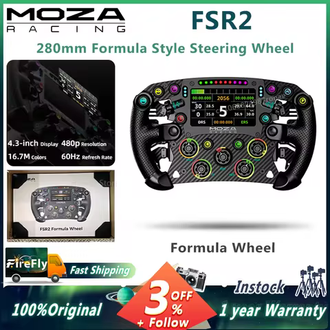 NEW MOZA Racing FSR2 Formula Wheel 280mm Formula Wheel, Built for Ultimate Racing 4.3-inch Touchscre