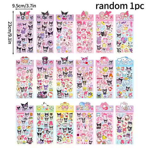 Cartoon Laser Frozen Sanrio Stickers Hello Kitty Cute Cartoon Children Flash Stickers Birthday Party