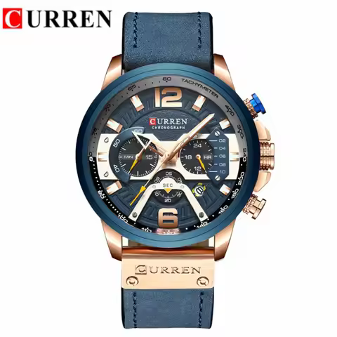 CURREN 8329 Casual Sport Watches for Men Top Brand Luxury Military Leather Wrist Watch Man Clock Fas